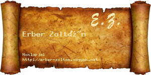 Erber Zoltán névjegykártya